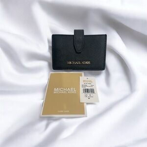 Michael Kors Black Card case with Gold Logo
